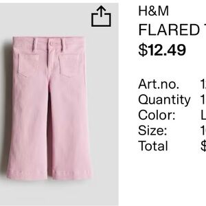 H&M Kids Light Pink Flared Jeans